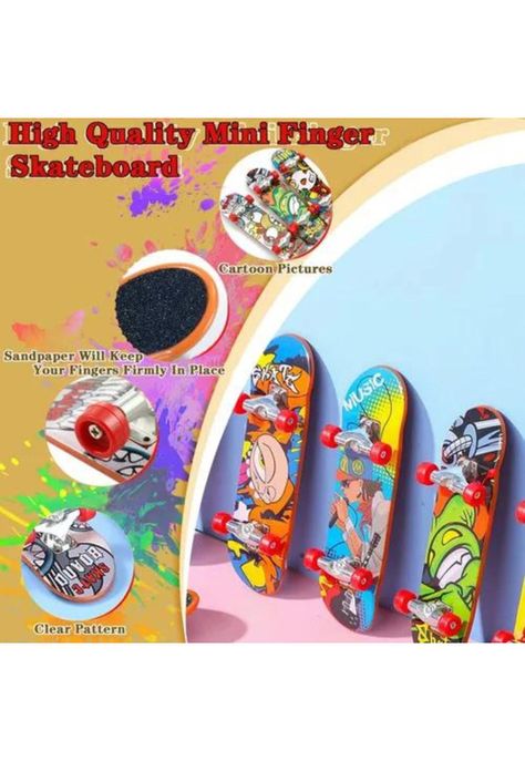 Set de 12 mini juegos de skate para dedos con accesorios-4