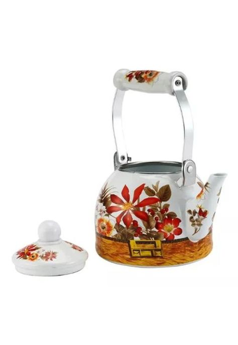 Tetera de 2 Litros - Enlozada, Esmaltada, Diseño Flores-2