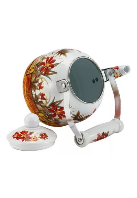 Tetera de 2 Litros - Enlozada, Esmaltada, Diseño Flores-5