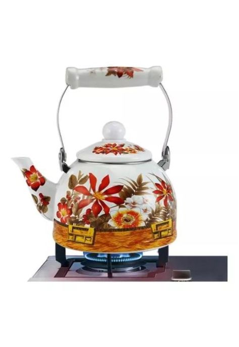 Tetera de 2 Litros - Enlozada, Esmaltada, Diseño Flores-6