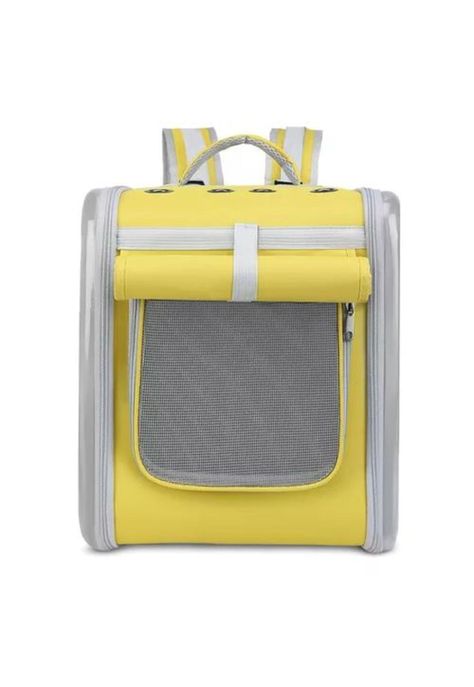 Bolso mochila porta perros jaula transporte perros y gatos amarillo-0