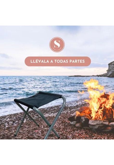 Asiento plegable para camping negro-5