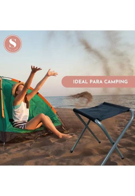 Asiento plegable para camping negro-7