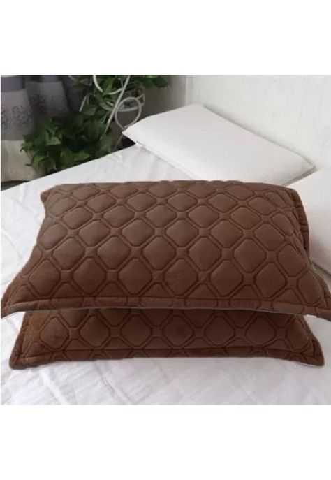 Fundas de almohadas con diseño gamuza 50x75 cm color café-1