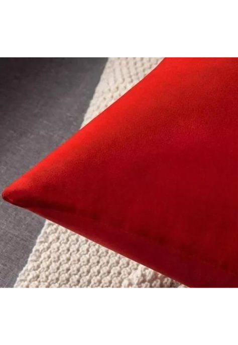 Pack de 2 Fundas Terciopelo Liso 30x50 cm Rojo-2