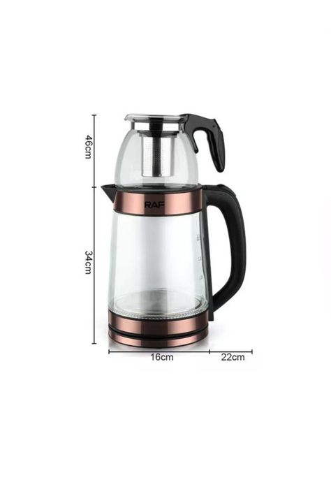 Hervidor de agua eléctrico de vidrio doble con filtro de té-2
