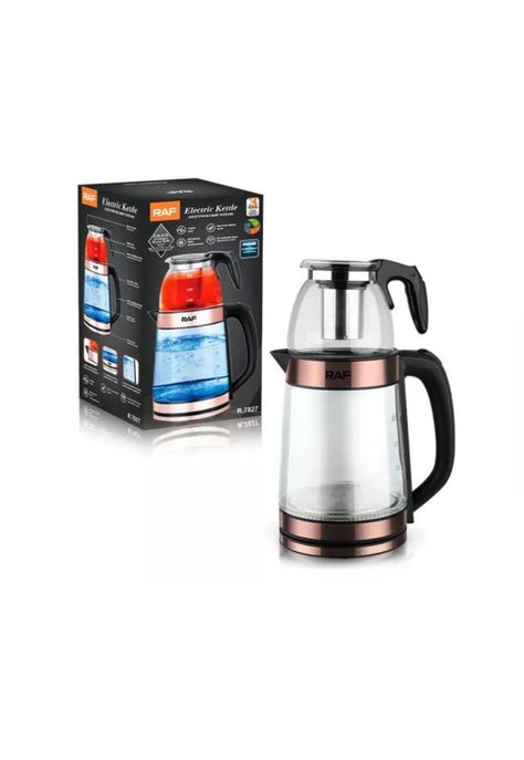 Hervidor de agua eléctrico de vidrio doble con filtro de té-3