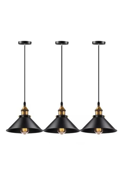 Lámpara colgante techo metal vintage 22 cm color negro-0