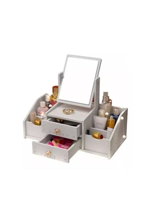 Organizador Maquillaje con Espejo Diseño Rectangular Armable-2