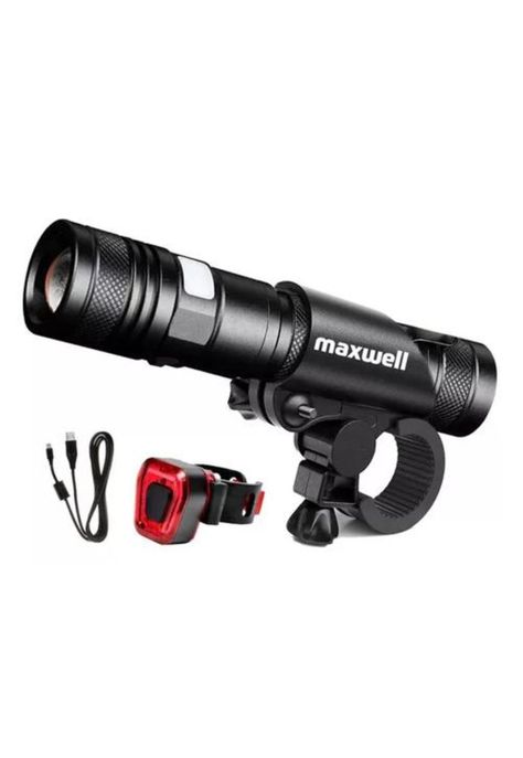 Luz Bicicleta - Set Delantera y Trasera, USB, Impermeable, Maxwell-1