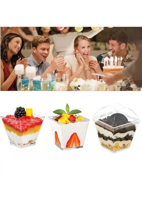 Pack 100 Vasos O Pocillo Tapa Acrílico Postres 210ml-3