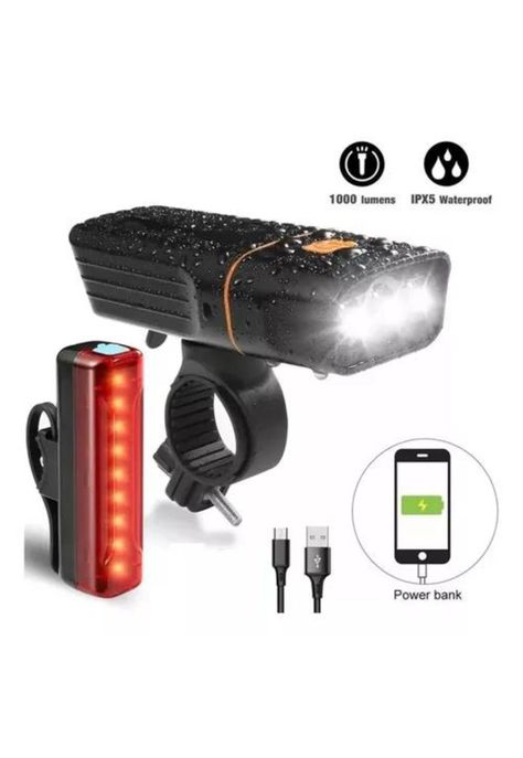 Luz de Bicicleta - Impermeable, Recargable, Trasera, 1000lm-2