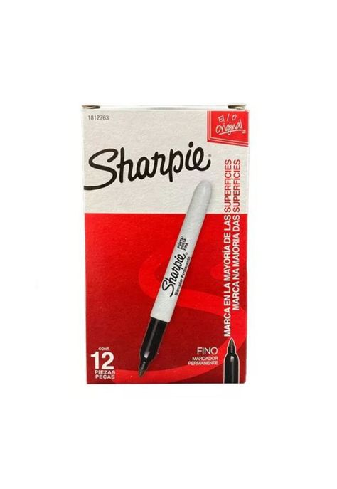 Caja De Marcadores X12 Sharpie Negro Permanente-3