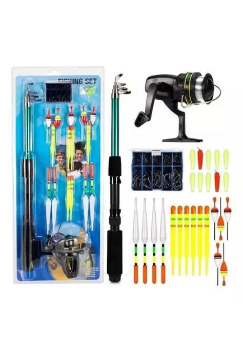 Kit completo de pesca con accesorios, cañas y carretes-0