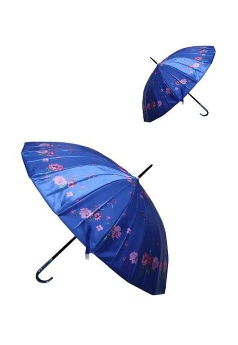 Paraguas plegable varillas automático azul-1