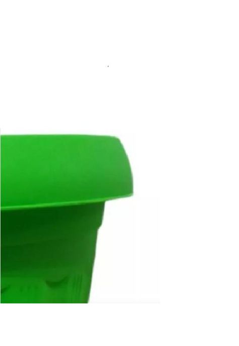 Macetero Redondo con Plato 30cm Verde Lima-1