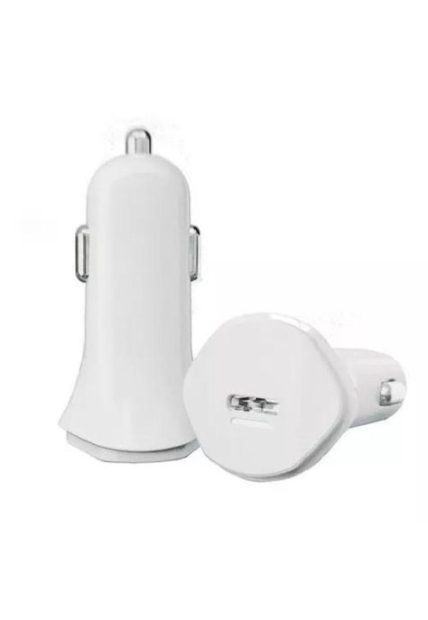 Cargador auto carga rápida 18W y cable USB-C 3.0A blanco-1