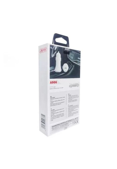 Cargador auto carga rápida 18W y cable USB-C 3.0A blanco-3