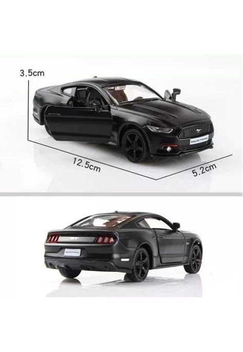Auto Ford Mustang GT - Negro, Escala 1:36, Coleccionable-1