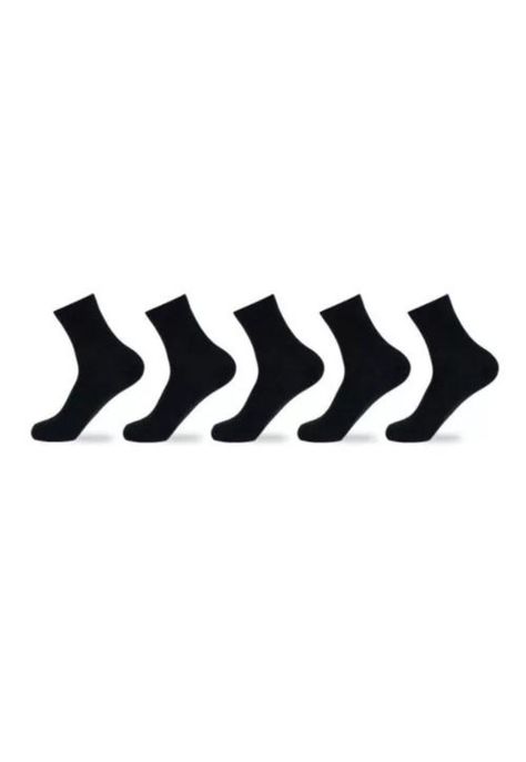 Pack de 12 pares de calcetines largos negros, lisos, de bambú, talla 39-44-2
