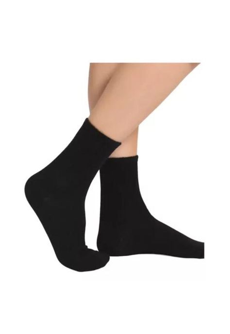 Pack de 12 pares de calcetines largos negros, lisos, de bambú, talla 39-44-3