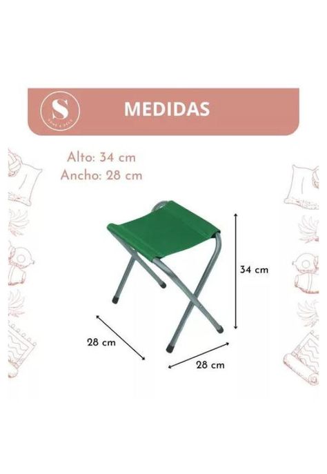 Asiento plegable para camping verde-2