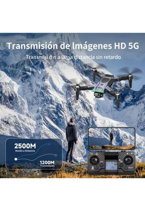 Drone 4k Gps Wifi Plegable Con Cámara Doble 3 Baterías-2