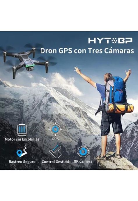 Drone 4k Gps Wifi Plegable Con Cámara Doble 3 Baterías-6