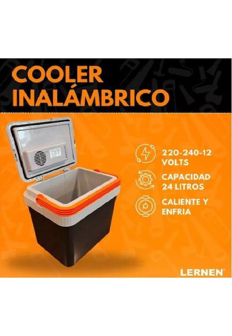Cooler Eléctrico - 24 Lts, 12V para Autos o Enchufe AC/DC - Color Gris Lernen-5