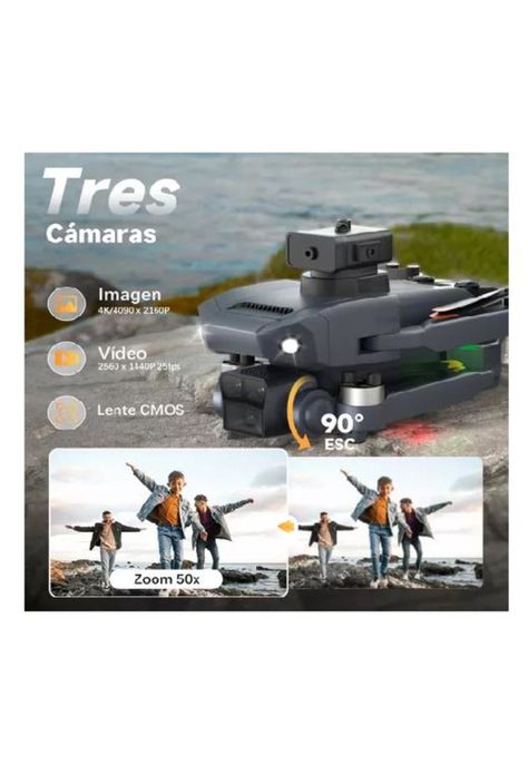 Drone Cámara Dual 3 Baterias 6k Anti-obstáculos Efectos Luz-1