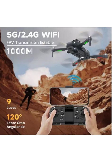 Drone Cámara Dual 3 Baterias 6k Anti-obstáculos Efectos Luz-2
