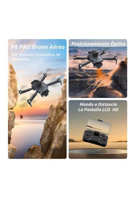 Drone Cámara Dual 3 Baterias 6k Anti-obstáculos Efectos Luz-3