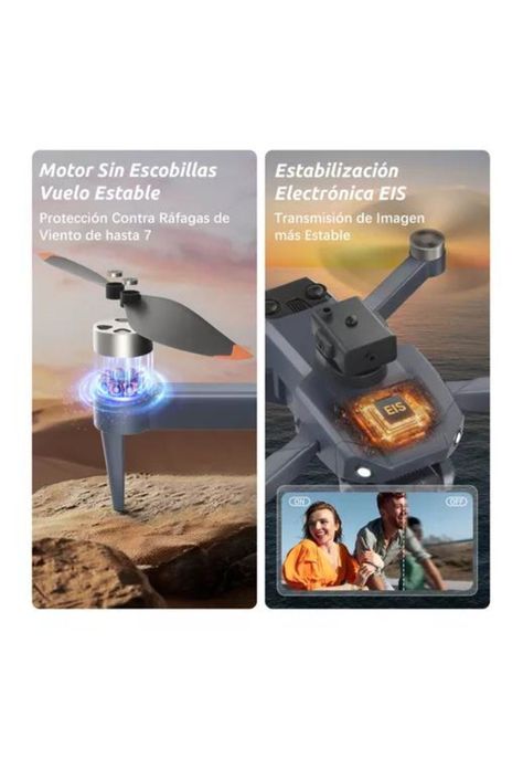 Drone Cámara Dual 3 Baterias 6k Anti-obstáculos Efectos Luz-5