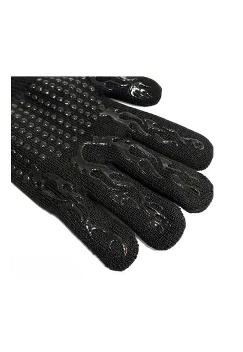 Pack Set Cepillo Inox + 2 Guantes Alta Temperatura Asado Bbq-0