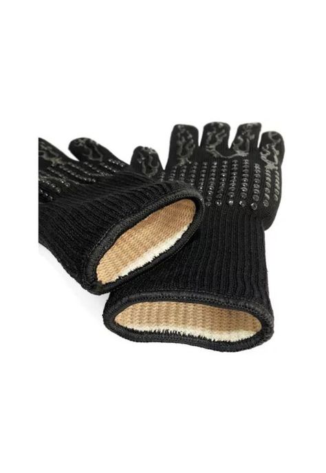 Pack Set Cepillo Inox + 2 Guantes Alta Temperatura Asado Bbq-3