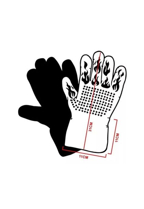 Pack Set Cepillo Inox + 2 Guantes Alta Temperatura Asado Bbq-5