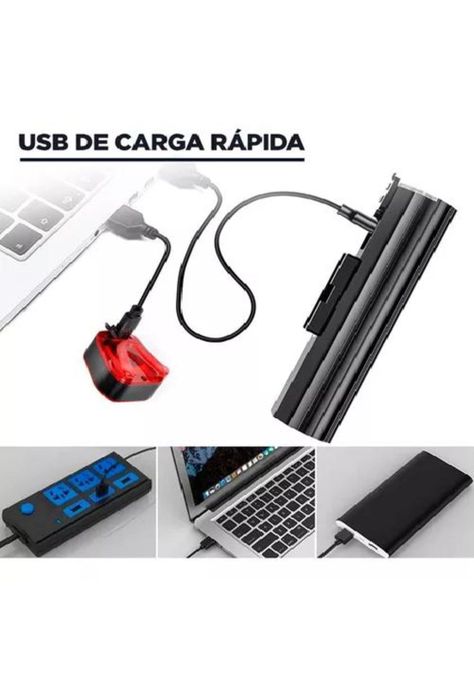 Luz Bicicleta - Set Delantera y Trasera, USB, Impermeable, Aluminio-2