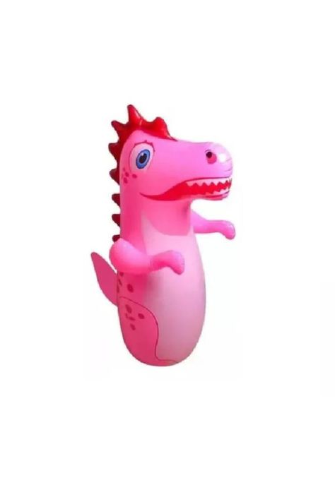 Mono porfiado inflable dinosaurio rosado-0