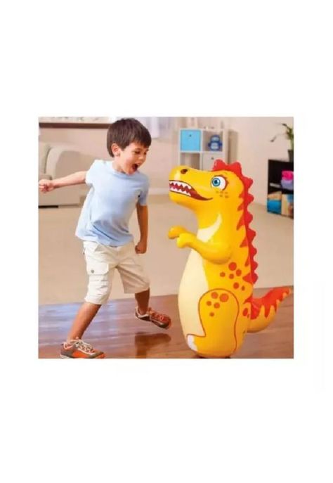 Mono porfiado inflable dinosaurio rosado-2