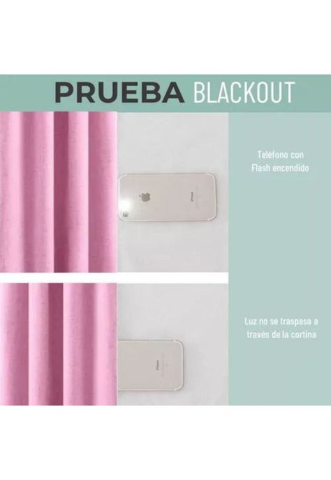 Cortina Blackout 100% 2 Paños 138x226 cm Textura Lino Rosa-1