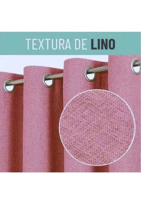 Cortina Blackout 100% 2 Paños 138x226 cm Textura Lino Rosa-2