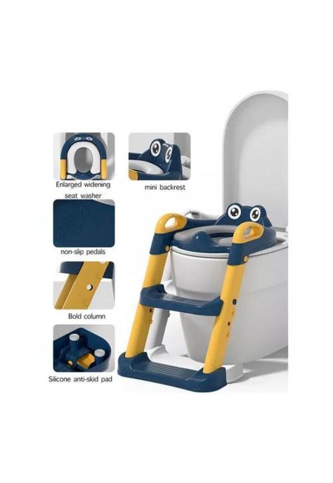 Escalera para Niños - Asiento Entrenador de Baño, Color Azul-1