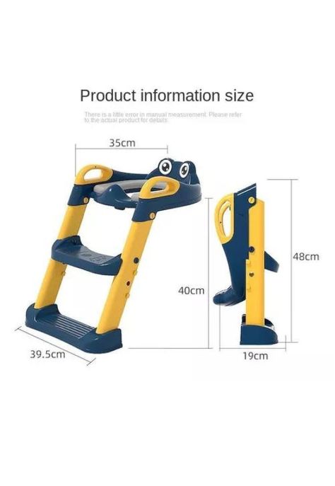 Escalera para Niños - Asiento Entrenador de Baño, Color Azul-2
