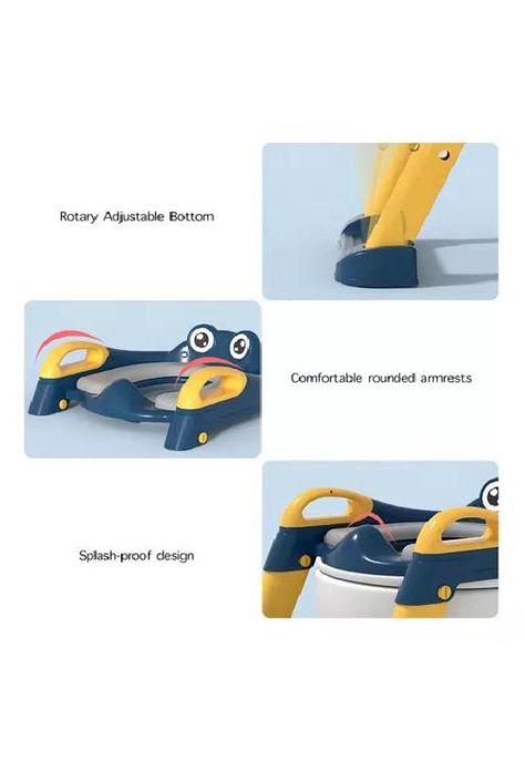 Escalera para Niños - Asiento Entrenador de Baño, Color Azul-3