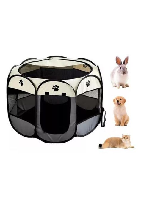 Corral para mascotas talla XL jaula perros y gatos blanco/gris-0