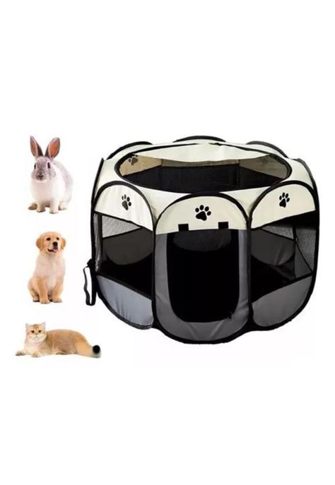 Corral para mascotas talla XL jaula perros y gatos blanco/gris-5