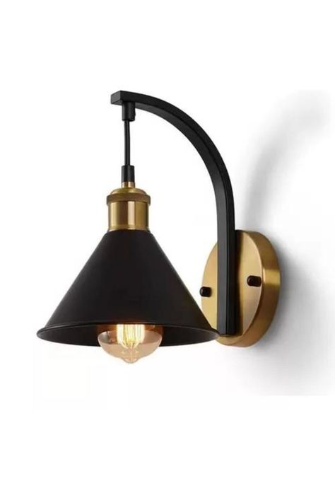 Aplique colgante industrial elegante, porta luz, color negro-1