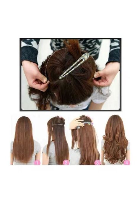 Extensiones de cabello, cortinas de pelo liso, 24 pulgadas-1