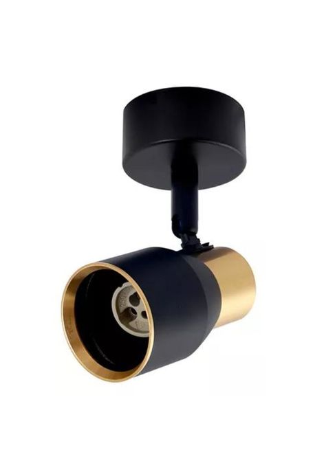 Aplique lámpara, porta luz decorativo, color negro y dorado-0