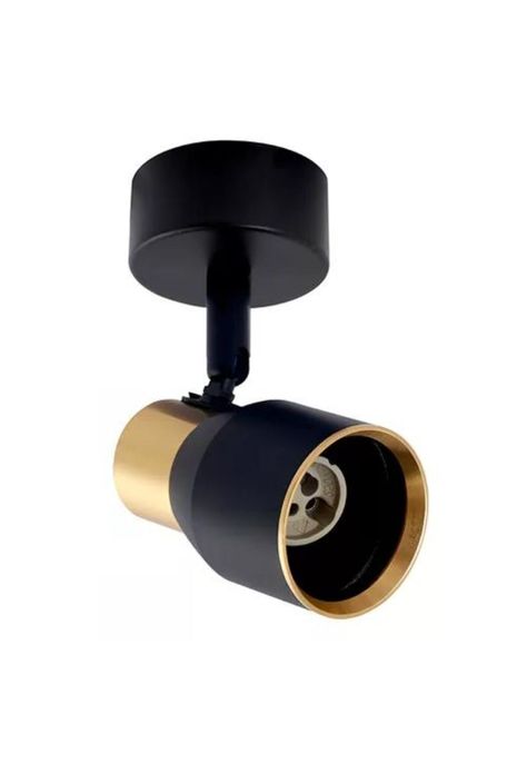 Aplique lámpara, porta luz decorativo, color negro y dorado-1